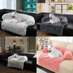 Copertura per Divano Letto per Cani in Peluche Lunga Lavabile Morbido Tappetino per Cani Caldo Invernale Copertura per Mobili Protettiva per Cani e Gatti