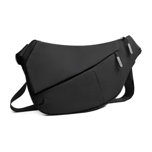 Sling bag minimalist black chest bag lightweight crossbody bag for men and urban travel