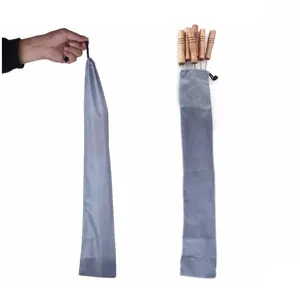 Grijze waterdichte Oxford stoffen opbergtas voor BBQ-spiesen en naalden voor camping