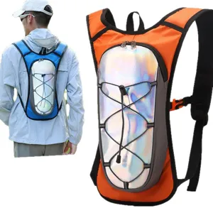 Lightweight reflective hydration backpack for running, cycling and hiking outdoors