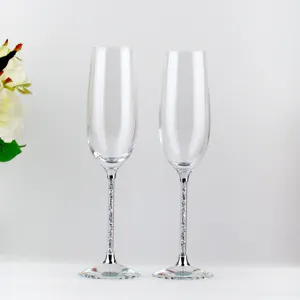 Flauta de Champaña de Lujo con Diamantes de Imitación Copa de Vidrio de Cristal Transparente para Boda Fiesta Banquete Bar Casa