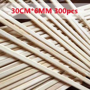 Piques en bambou plates de 30cm pour barbecue et grillades, largeur 6mm, paquet de 300 pcs.