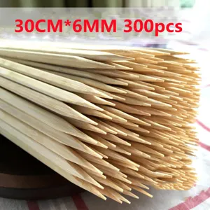 Brochettes en bambou de 30 cm pics en bois robustes pour barbecue et grillades 300 pcs