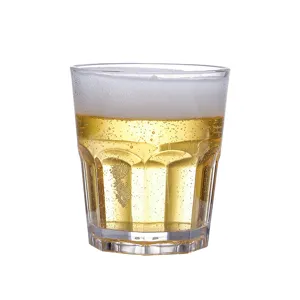 Bicchiere da birra in plastica acrilico trasparente bicchiere whisky sfaccettato acqua bar
