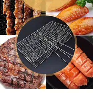 Juego de rejillas de barbacoa de acero inoxidable para asar pescado carne y verduras
