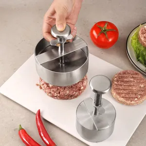 Stainless steel hamburger meat press round kitchen tool for making delicious patties easily