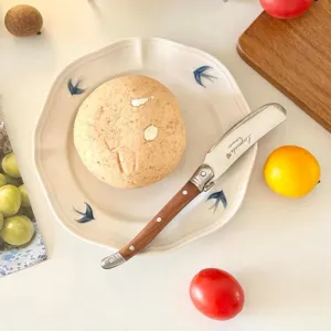 Stainless Steel Butter Knife Cheese Spreader Wooden And Plastic Handle Jam Knife Kitchen Dining Tableware