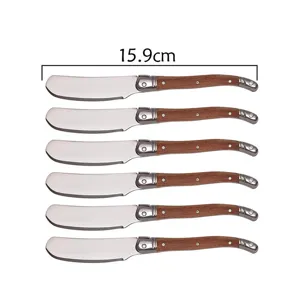 RVS botermes met houten handvat, 15.9cm spatel voor heerlijke kaas, boter en jam op het ontbijt.