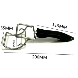 Chrome-plated plate gripper with heat-resistant handle for oven trays (200mm)