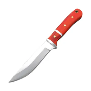 Coltello universale professionale in acciaio al carbonio forgiato a mano con manico in legno rosso