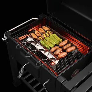 Professionelle Grillspieße aus Edelstahl mit 3 Zinken für Grillhähnchen und Würstchen