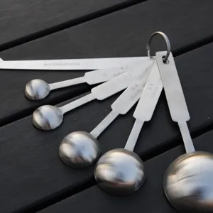 Professional 6-piece 304 stainless steel measuring spoon set for precise baking