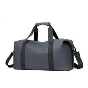 Sac de sport gris foncé avec compartiment sec/humide et poche à chaussures indépendante