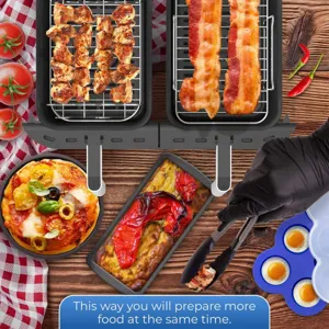 Multifunktionales Heißluftfritteuse-Zubehör-Set mit Rosten, Pizzaform und Eiform
