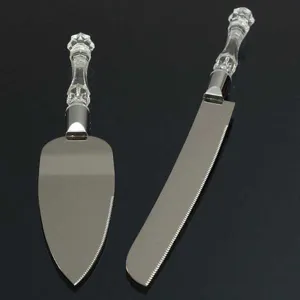 Edelstahl Hochzeit Torte Messer und Heber Set mit klarem Kristall Griff für Feier Party.