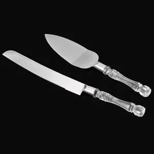 Edelstahl Kuchenmesser und Tortenheber Set mit klarem Griff für Hochzeitsfeier Backen