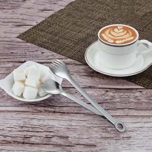 Pince à sucre professionnelle en acier inoxydable avec embouts fourchette et cuillère café