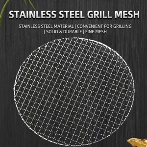 Professional round stainless steel barbecue mesh grill rack for outdoor camping BBQ parties