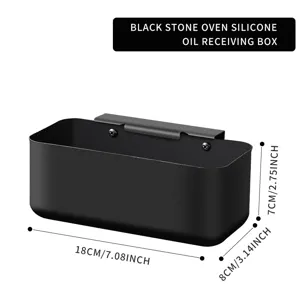 Caja recolectora de aceite de silicona negra bandeja para grasa de barbacoa y horno
