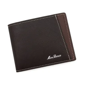 Portafoglio bifold classico e sottile da uomo in pelle saffiano marrone
