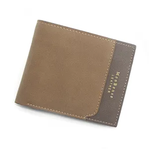 Cartera MenBense para hombre de tres pliegues con logo dorado y acabado en cuero mate