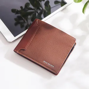 MenBense Men Short Trifold Wallet Business Casual PU Leather Patchwork Purse Multiple Card Slots Wallet Fashion Male Gift