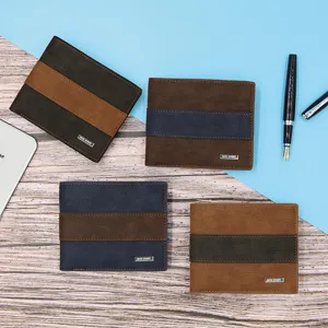 Cartera corta vintage para hombre con múltiples ranuras para tarjetas en cuatro opciones de color.