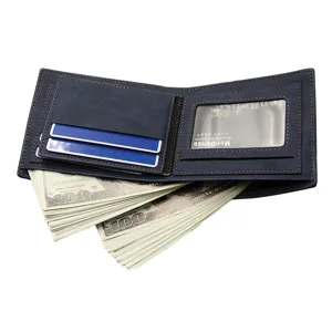 Cartera corta para hombre de diseño bifold con múltiples ranuras para tarjetas
