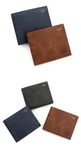 Verschillende kleuren heren portemonnees van mat leer met een bifold ontwerp