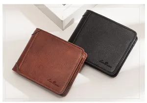Premium Menbense men's vintage wallets in brown and black leather texture details