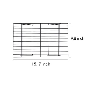 Rejilla de enfriamiento negra antiadherente, dimensiones 15,7 x 9,8 pulgadas