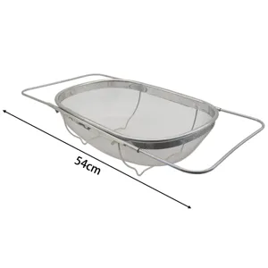 Passoire d'évier extensible en acier inoxydable et panier d'égouttage pour la cuisine et la vaisselle.