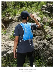 Lightweight outdoor hydration vest backpack shown from a back view for running and hiking