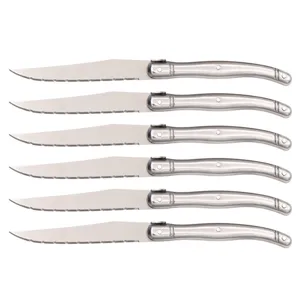 Professionelles 6er-Set Steakmesser aus Edelstahl mit Hohlgriff für westliche Abendessen