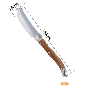 Steakmesser aus Edelstahl mit Holzmaserungsgriff, 160mm Länge und 26g Gewicht