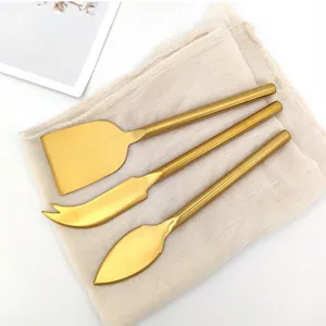 Stainless Steel Cheese Knife Set Butter Spreader 3 Piece Baking Tool For Butter Cheese Jam Cake Dessert Kitchen