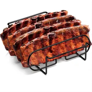 Griglia professionale antiaderente per costine per arrosto e barbecue all'aperto