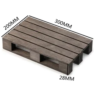 Soporte de exhibición duradero de minipalé de madera carbonizada para platos 300x200x28mm