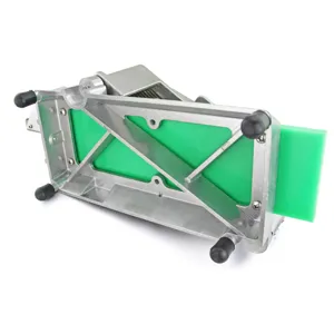 Commercial stainless steel fruit slicer with adjustable thickness and rubber feet