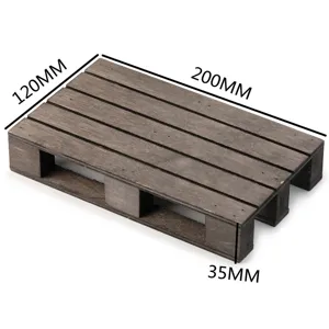 Vista detallada del posavasos de mini palé de madera carbonizada, 200x120x35mm