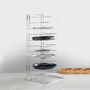 Soporte de enfriamiento de 11 niveles de acero inoxidable para bandejas de pizza