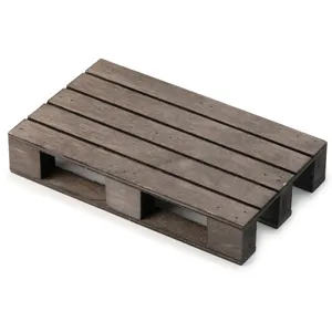 Posavasos de mini palé de madera carbonizada para mesas de restaurante y servicio de platos