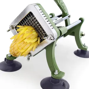 Der robuste manuelle Pommes-Frites-Schneider mit Edelstahlklingen und Saugnäpfen.
