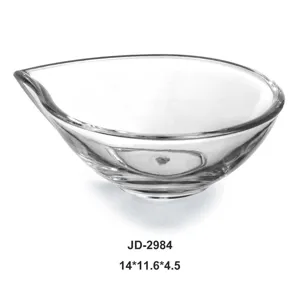 Durable transparent PC waterdrop-shaped salad bowl for fruit, snacks, and dipping sauces