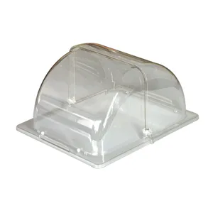 Transparente rechteckige Lebensmittelhaube aus Acryl für Kuchen und Gebäck