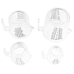 Lot de 4 tasses à mesurer en plastique transparent avec échelles de 150 ml à 1000 ml