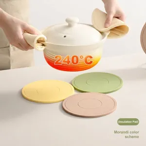 Non-slip Silicone Heat Resistant Placemat Round Morandi Color Coaster Kitchen Dining Table Mat For Hot Pots Bowls Plates