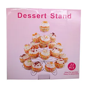 Detailansicht eines 23-teiligen Cupcake-Ständers aus Metall für Partys und Events