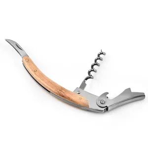 Professional rosewood handle multi-functional stainless steel wine bottle opener and corkscrew