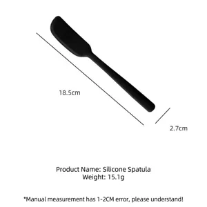 Coltello da burro in silicone nero e spalmatore per marmellata, dimensioni 18,5x2,7 cm